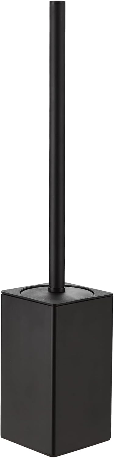 Toilet Brush and Holder Black for Bathroom Storage and Organization.Square Deep Cleaning Black Toilet Brush for Bathroom